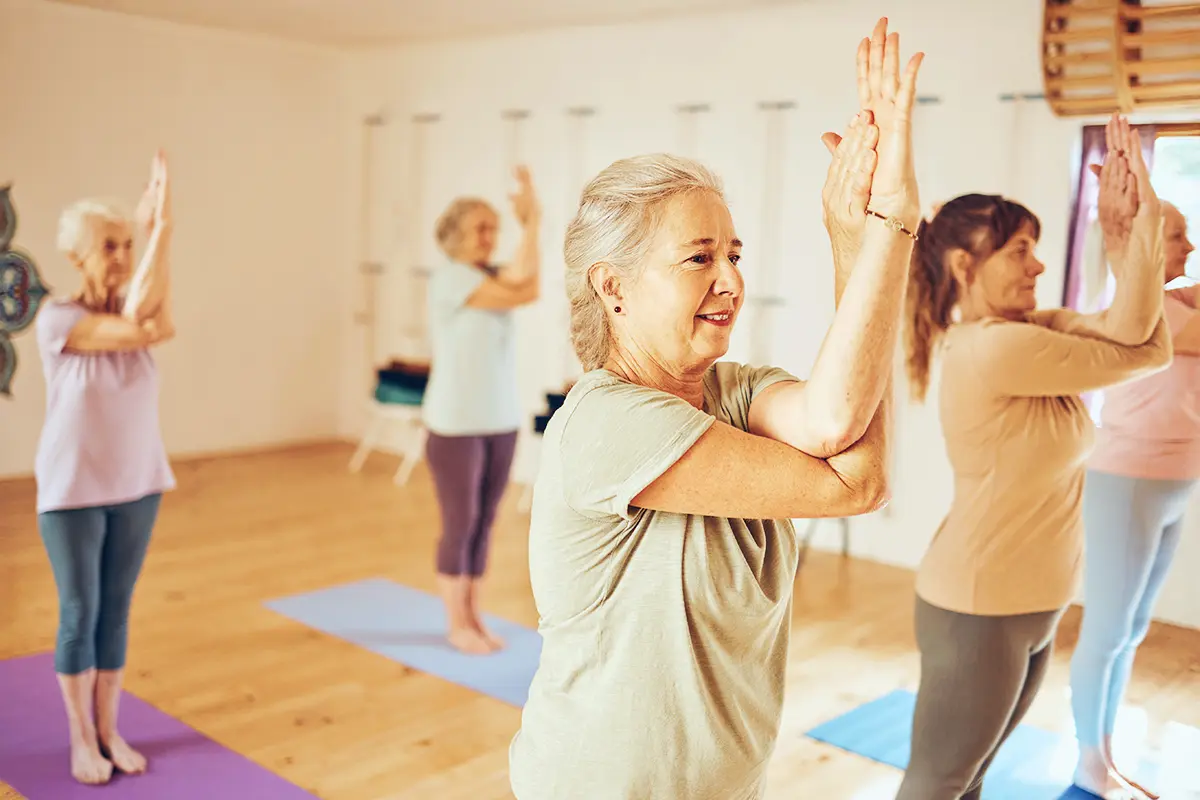 yoga, group, woman, sport, indoor