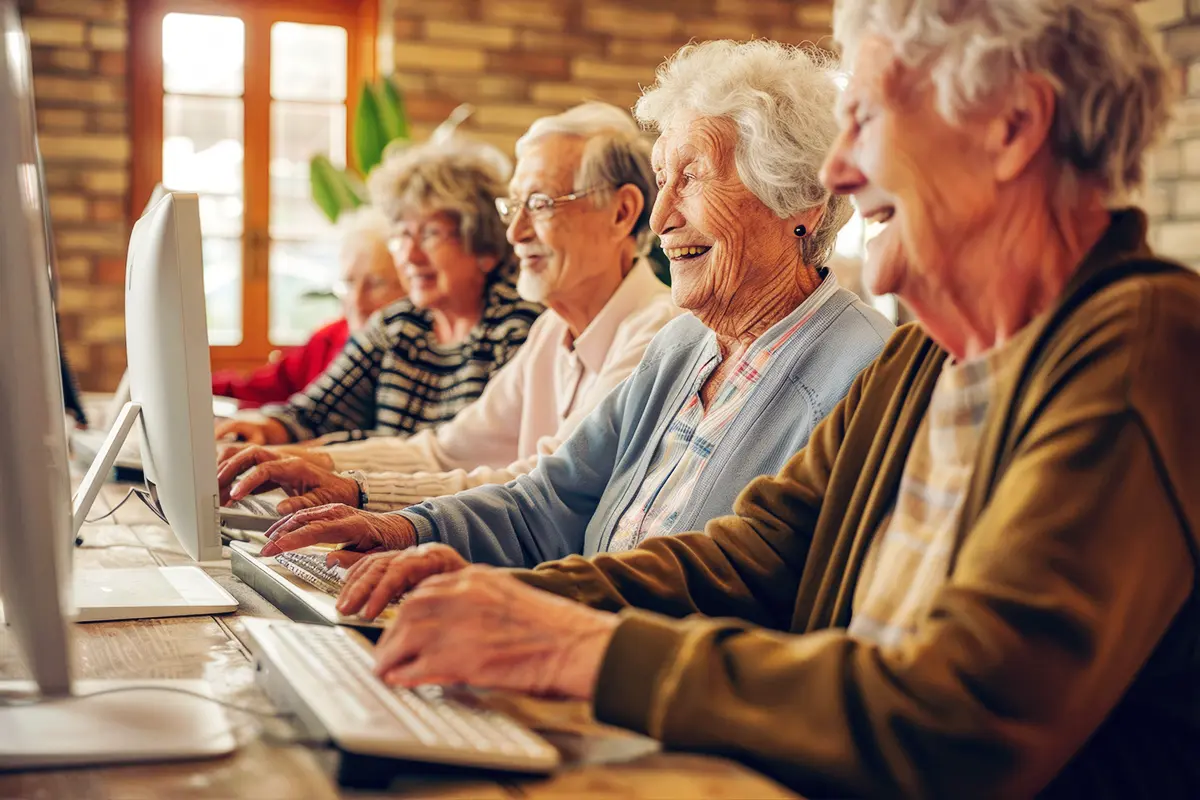 Digital Inclusion, User-friendly health apps, Remote work for seniors, Lifelong learning platforms, Modern stress management techniques