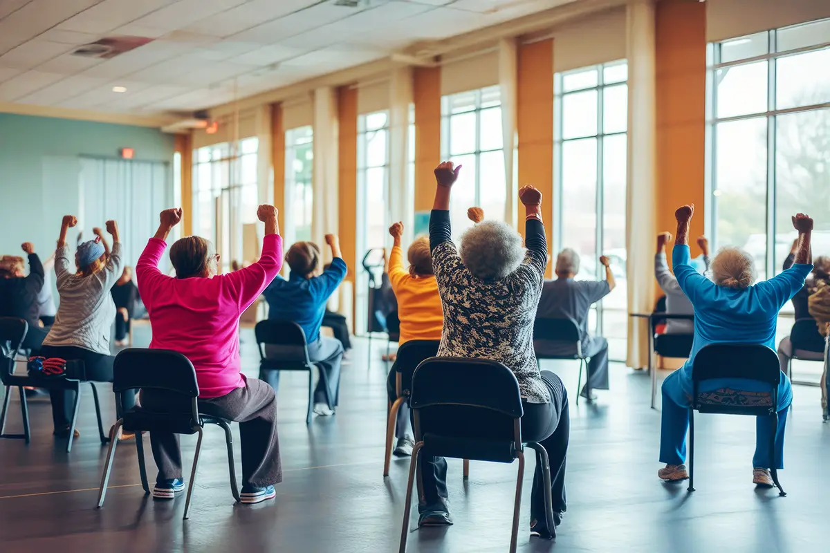 group, people, indoor, chair, dancing