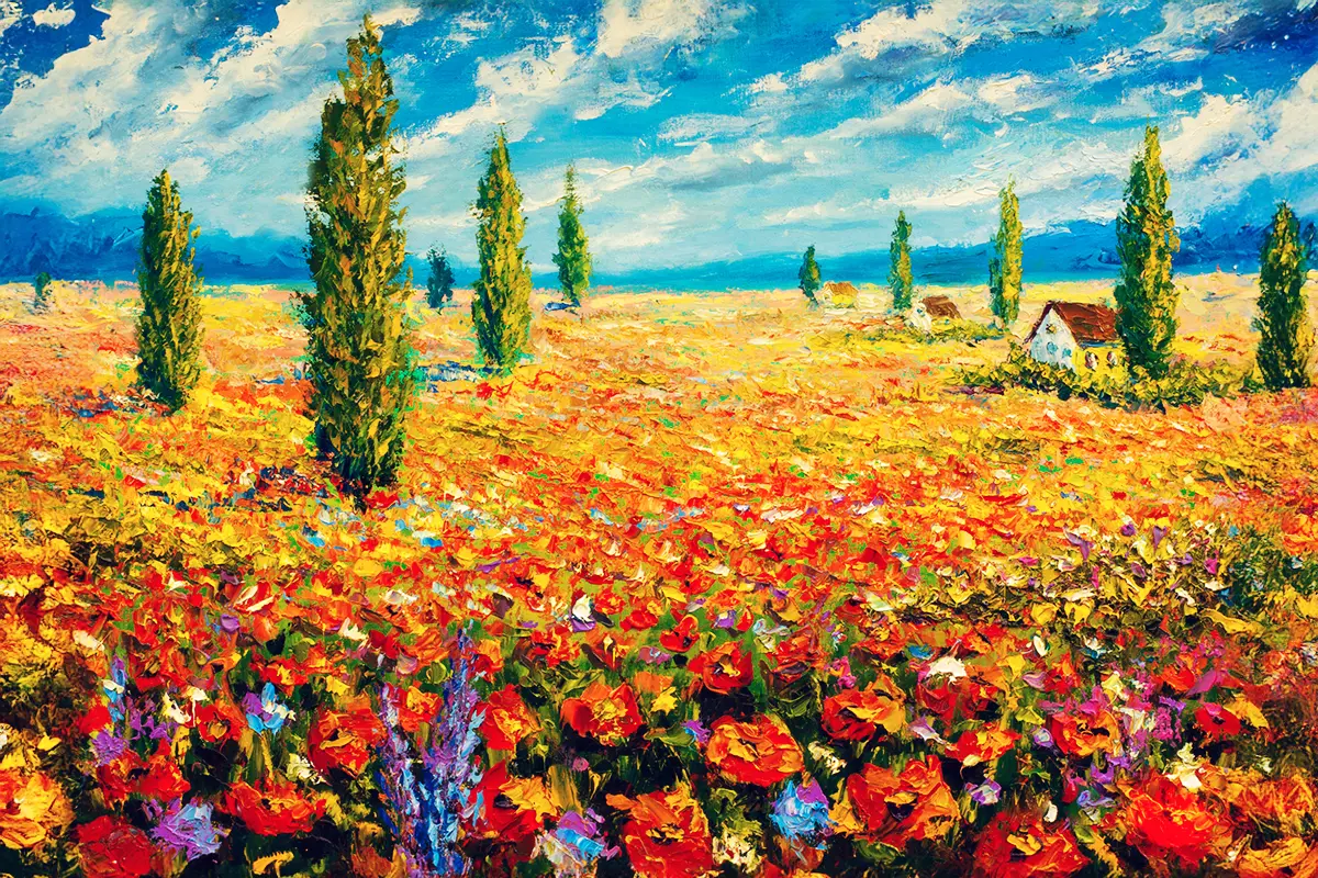 nature, landscape, painting, outdoor, tree