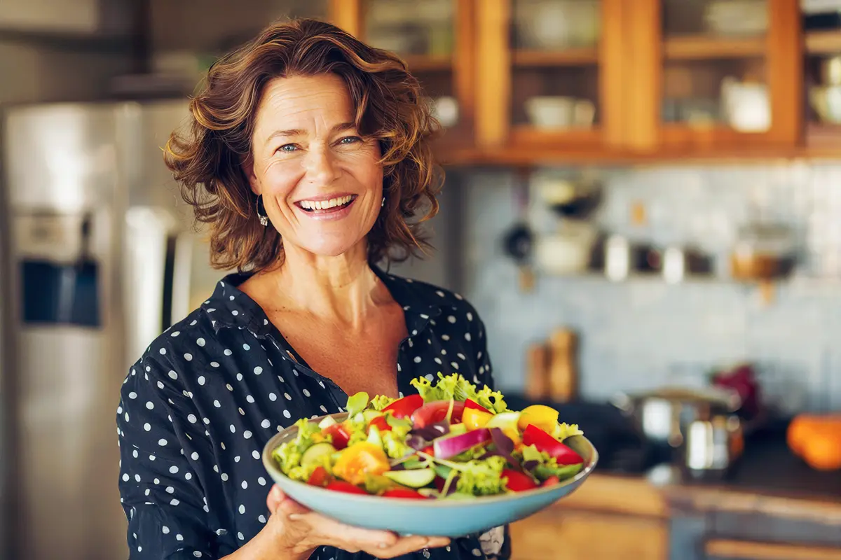 food, woman, vegetable, smile, natural foods